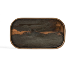 bronze organic glass valet tray - rectangular - 